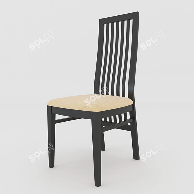 Elegant Upholstered Chair 3D model image 2