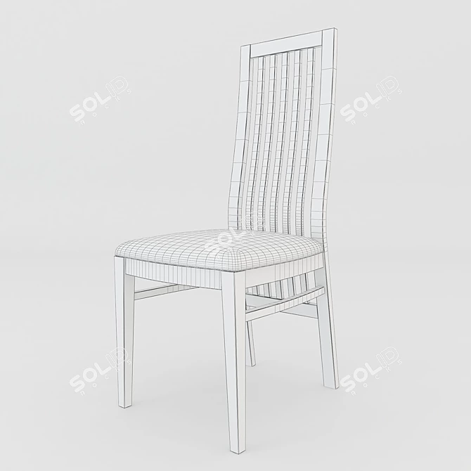 Elegant Upholstered Chair 3D model image 3