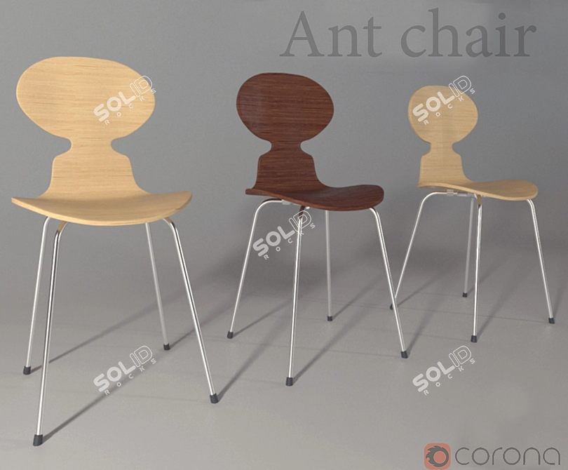 Sleek Dual Texture Ant Chair 3D model image 1