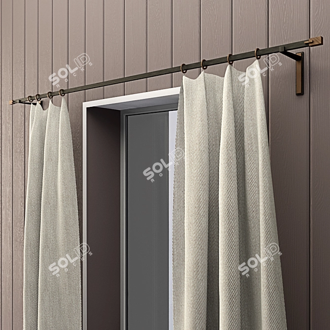 Sleek Window Drapes 3D model image 2