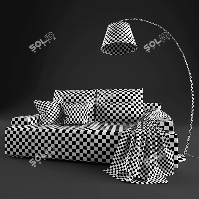 MARTA Triple Sofas: Stylish and Spacious 3D model image 2