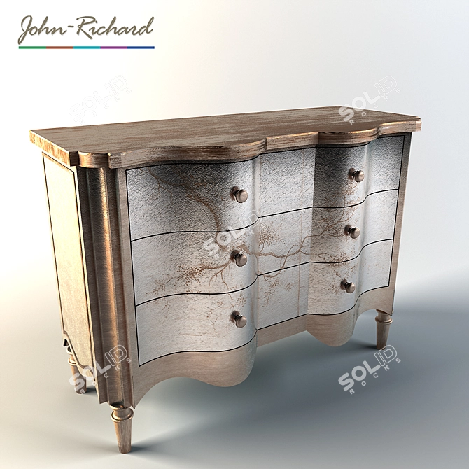 Elegant Portobello Serpentine Chest 3D model image 1
