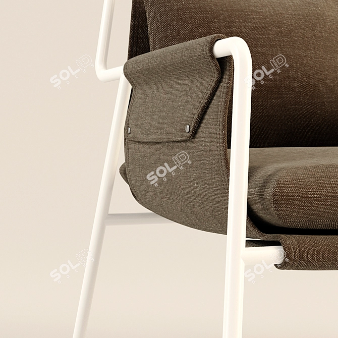 Elegant Terrace Armchair: Dark Brown 3D model image 2