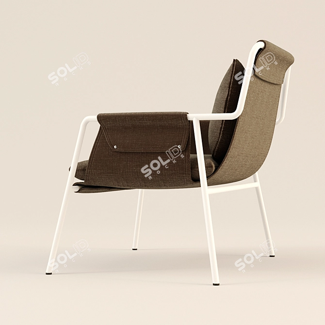 Elegant Terrace Armchair: Dark Brown 3D model image 3