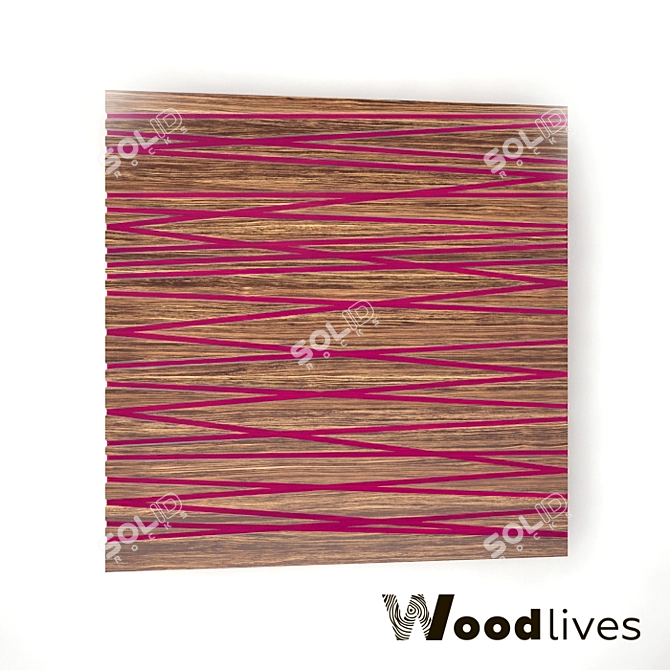 Woodlives Lines Panel 3D model image 1