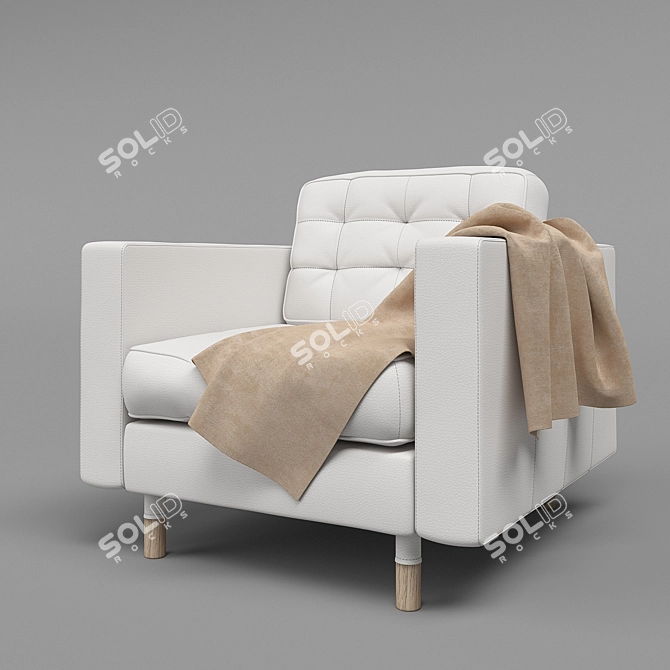 Elegant Landskrona Armchair 3D model image 2