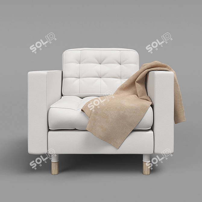 Elegant Landskrona Armchair 3D model image 3