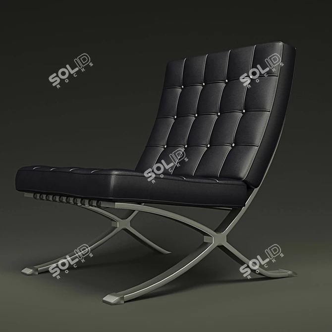 Classic Elegance: Barcelona Chair 3D model image 1