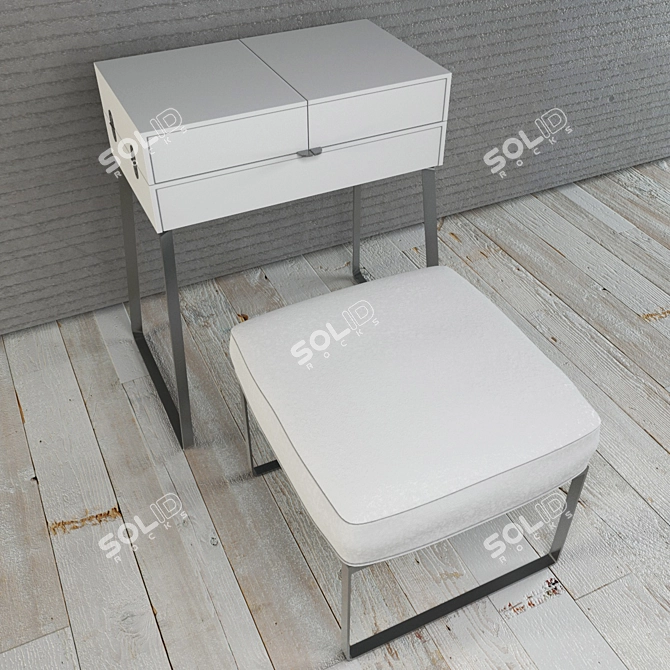 Transforming Table and Ottoman 3D model image 1