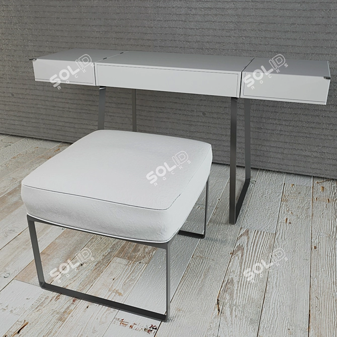 Transforming Table and Ottoman 3D model image 2