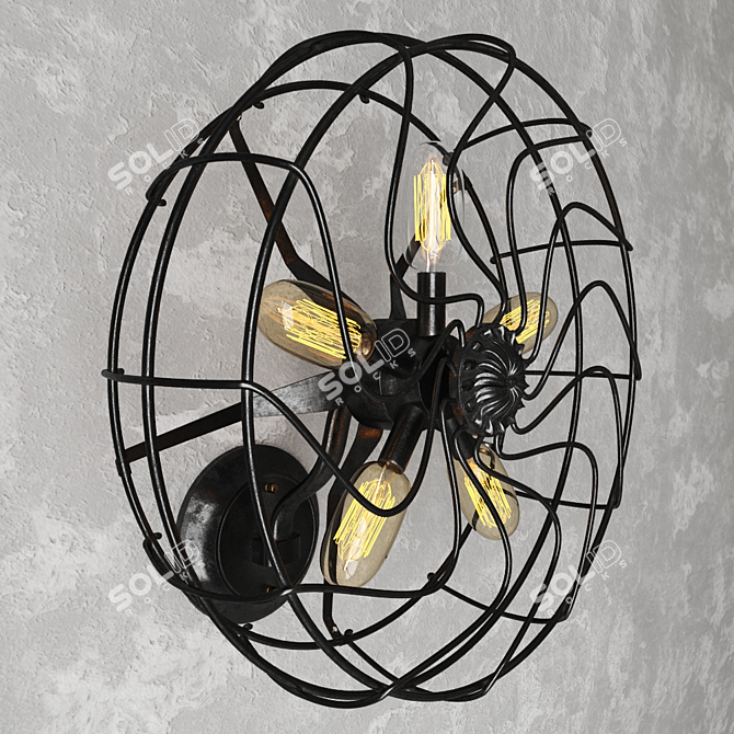 Industrial Loft Grinder Wall Sconce 3D model image 1