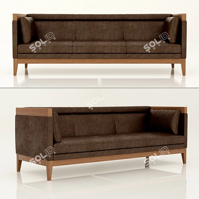 Elegant Hadley Hall Sofa 3D model image 1