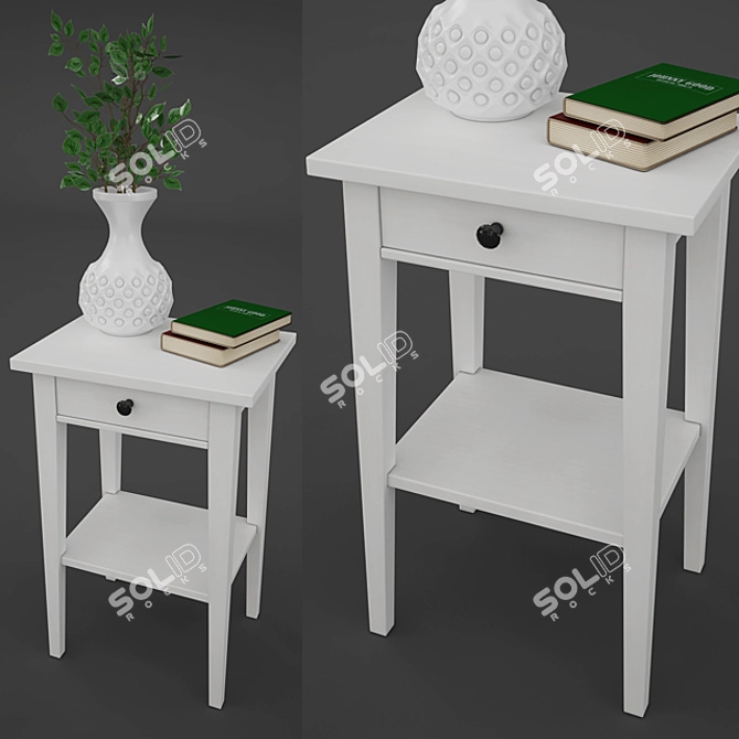 Elegant Hemnes Bedside Table 3D model image 1