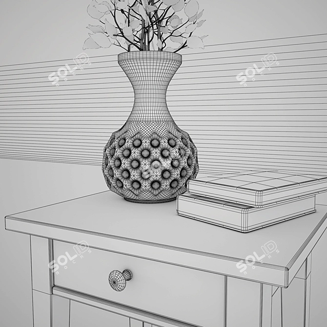 Elegant Hemnes Bedside Table 3D model image 2