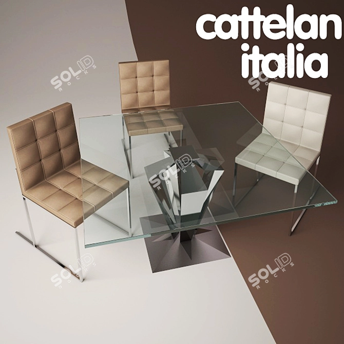 Modern Dining Set: Gotham-Kate 3D model image 2