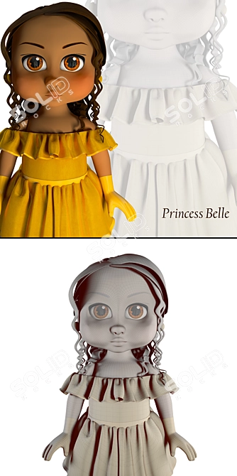 Disney Princess Belle 3D Model 3D model image 2