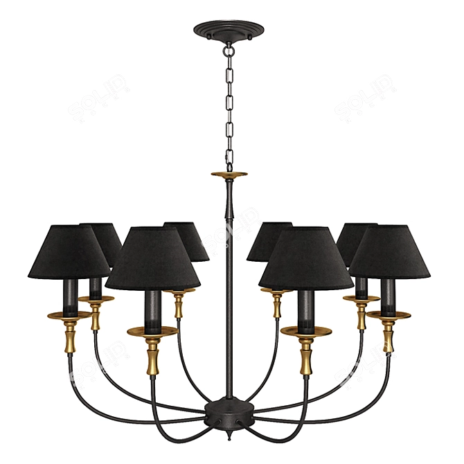 Elegant Crystal Chandelier 3D model image 3