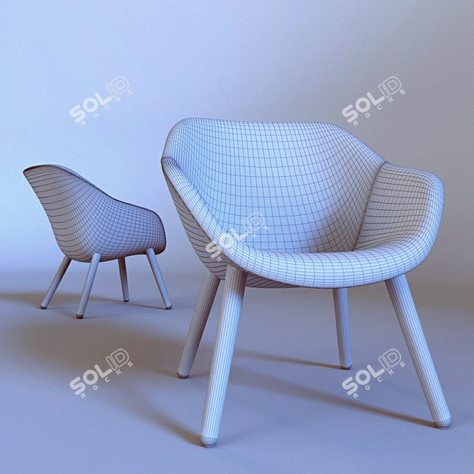 Sleek Lounger by HAY 3D model image 3