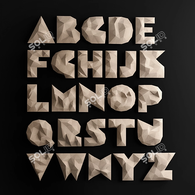 Title: 3D Geometric Font Surround 3D model image 2