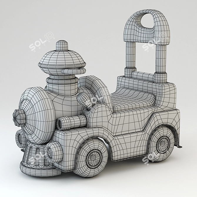 Locomotive Children's Wheelchair 3D model image 2