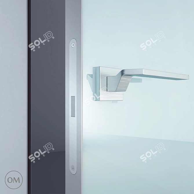 Modern Minimalist Aluminum Doors 3D model image 2