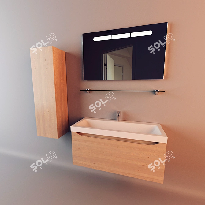 Aqwella Verona Set: Stylish Bathroom Furniture 3D model image 2