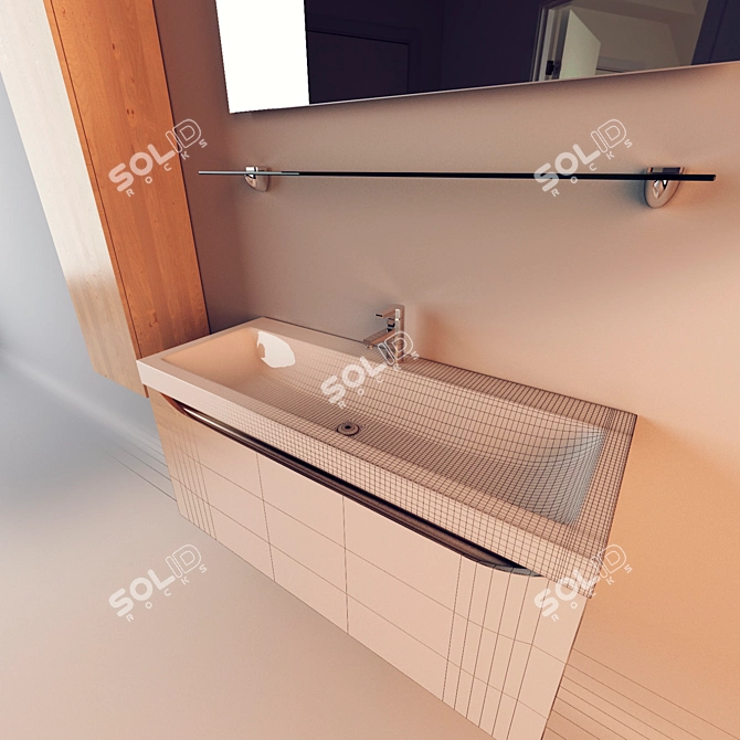 Aqwella Verona Set: Stylish Bathroom Furniture 3D model image 3
