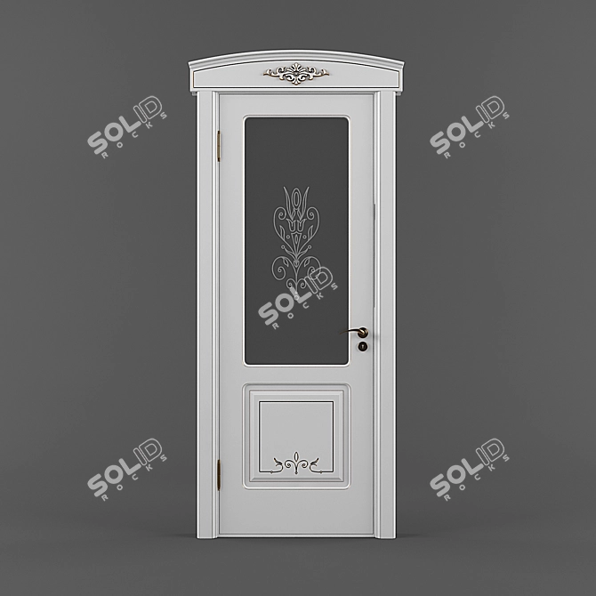 Elegant Glass-panelled K-71GF Door 3D model image 1