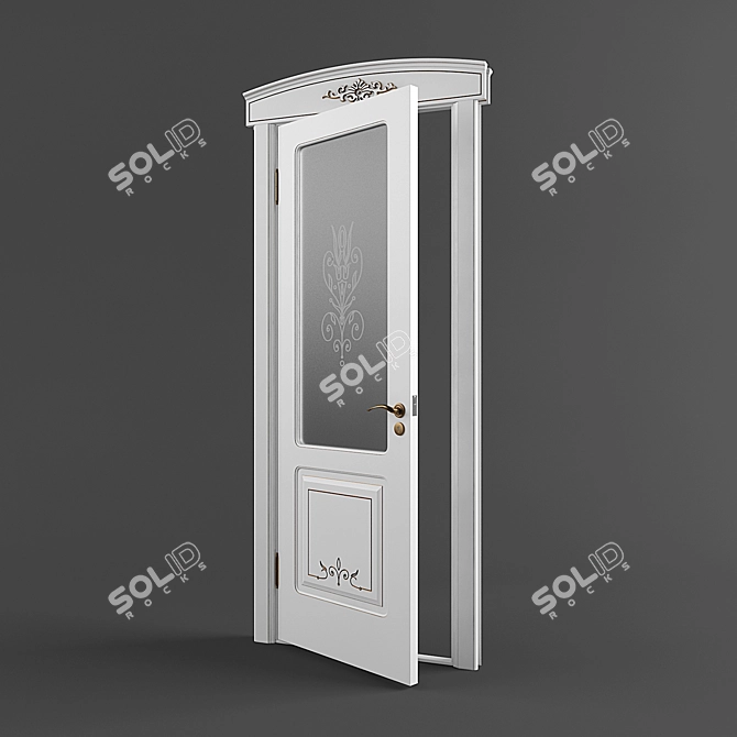 Elegant Glass-panelled K-71GF Door 3D model image 2