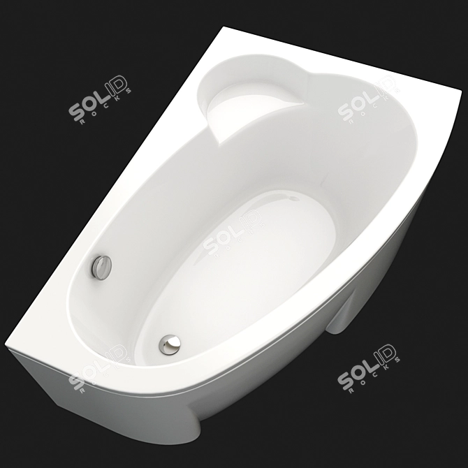 Ravak Asymmetric: Luxurious Asymmetrical Bathtub 3D model image 1