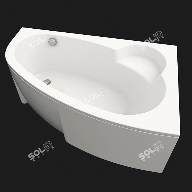 Ravak Asymmetric: Luxurious Asymmetrical Bathtub 3D model image 2