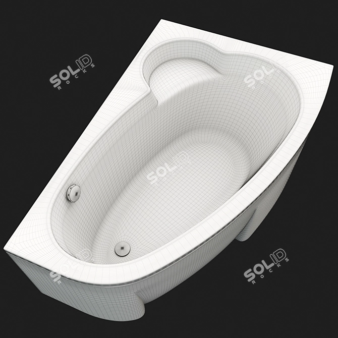 Ravak Asymmetric: Luxurious Asymmetrical Bathtub 3D model image 3