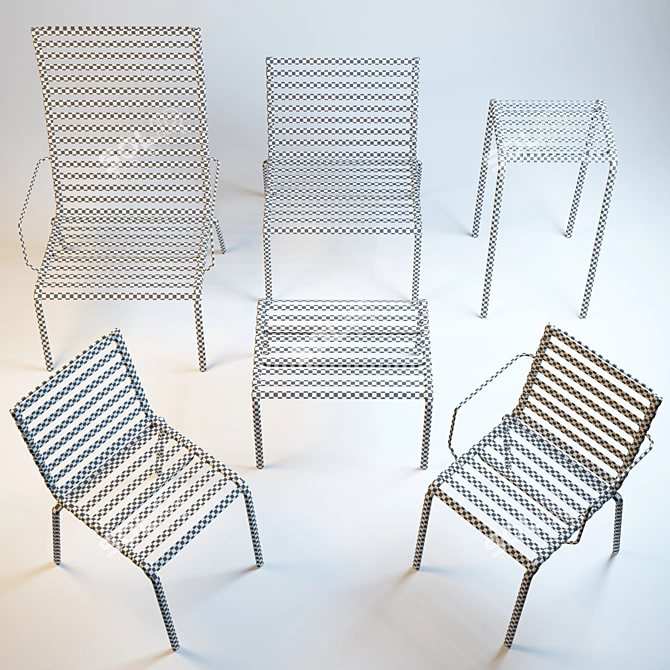 Magis Striped Collection: Versatile and Stylish Stacking Chairs 3D model image 2