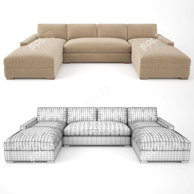 Restoration Hardware Maxwell U-Chaise Sectional 3D model image 2