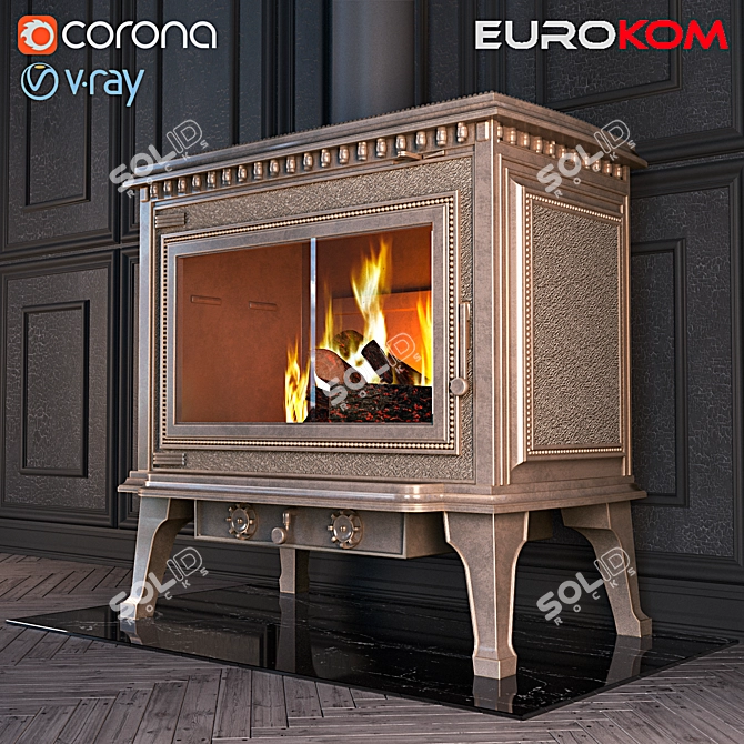 Eurokom Richard Cast Iron Stove 3D model image 1