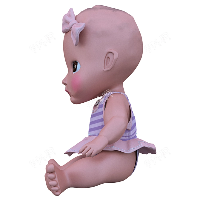 Polys Doll: Lifelike Baby Toy 3D model image 2