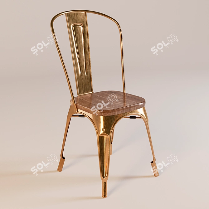 Elegant Marais Wood Chair 3D model image 1