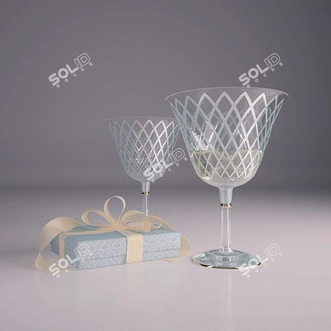 Gift Glasses: 2 Glasses in a Box 3D model image 1