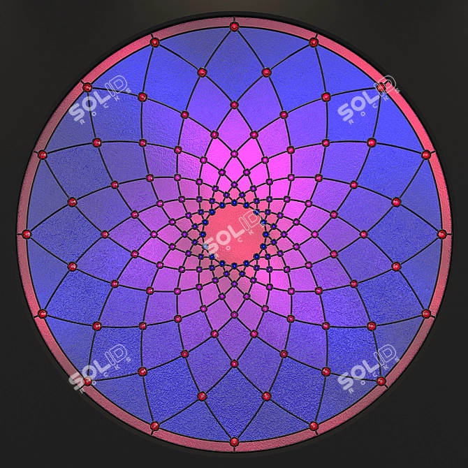Elegant Stained Glass Round 3D model image 1