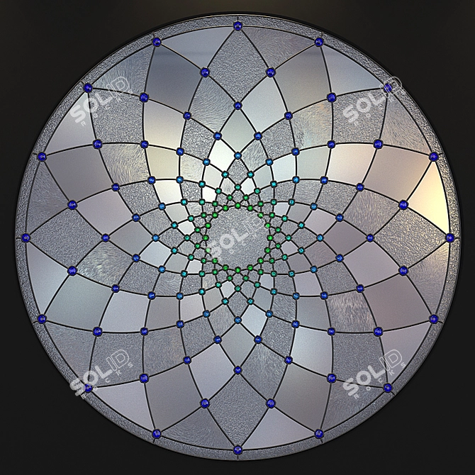 Elegant Stained Glass Round 3D model image 3