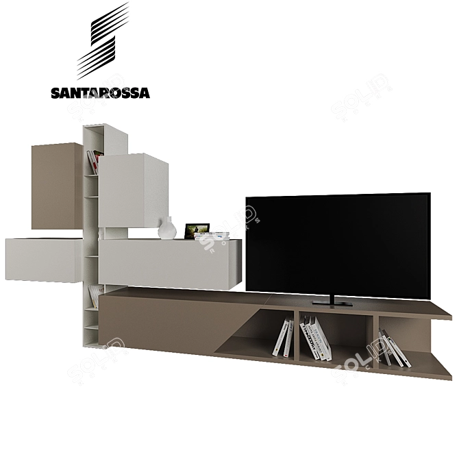 Italian Wall Unit: FAST KUBE & FREE by SANTAROSSA 3D model image 1