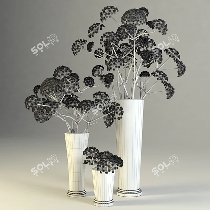 Floral Heights Trio 3D model image 2