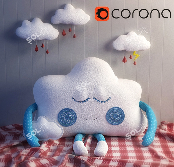 Handmade Cloud Pillow 3D model image 1