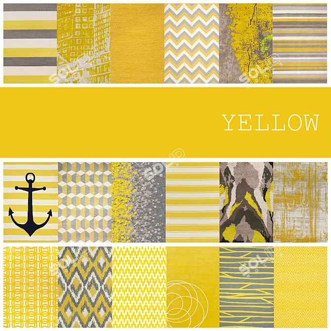 18 Yellow Carpets: Max 2011, FBX & Textures 3D model image 1