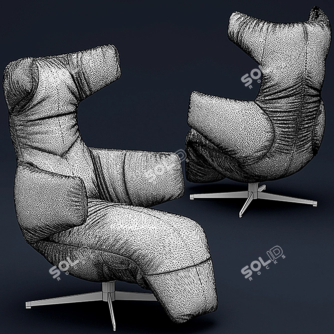Luxurious Leolux SAPHIRA Armchair 3D model image 3