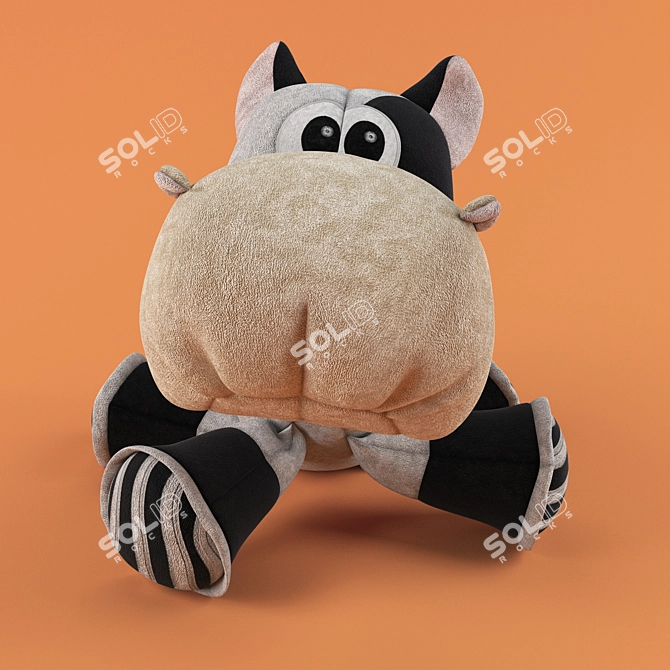 Cuddly Cow Plush 3D model image 2