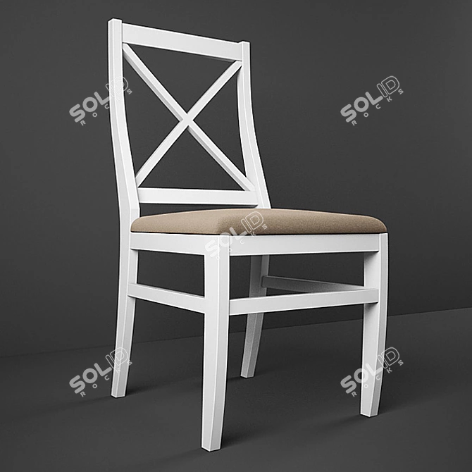 Elegant Upholstered Dining Chair 3D model image 1