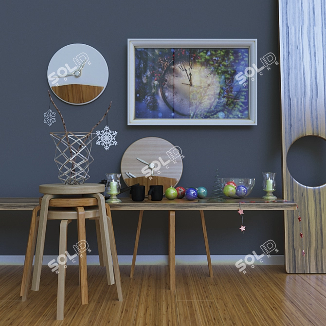 Festive Christmas Decor Set 3D model image 1