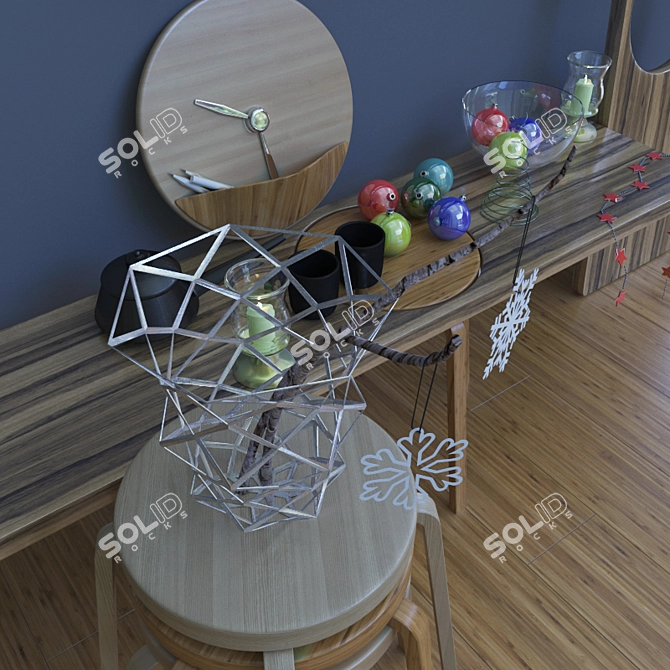 Festive Christmas Decor Set 3D model image 2