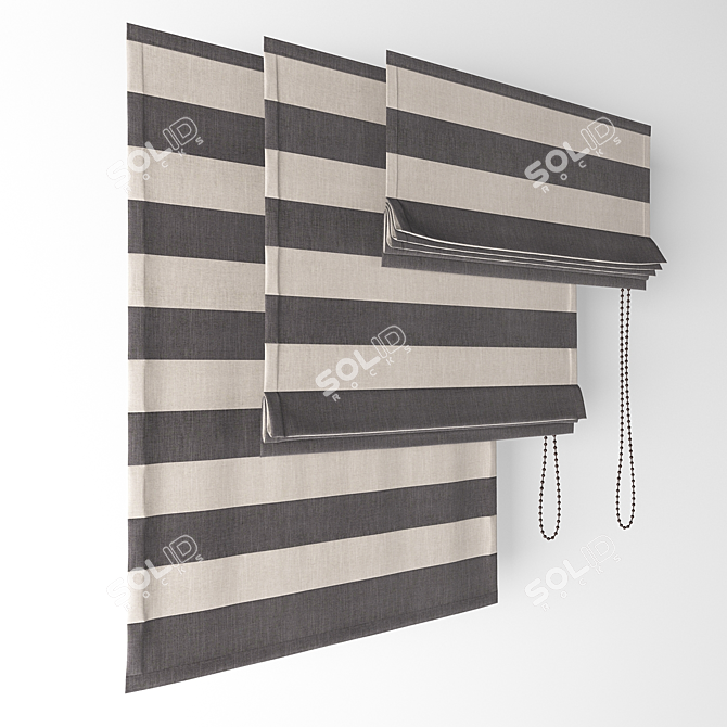 Elegant Roman Blinds 3D model image 1